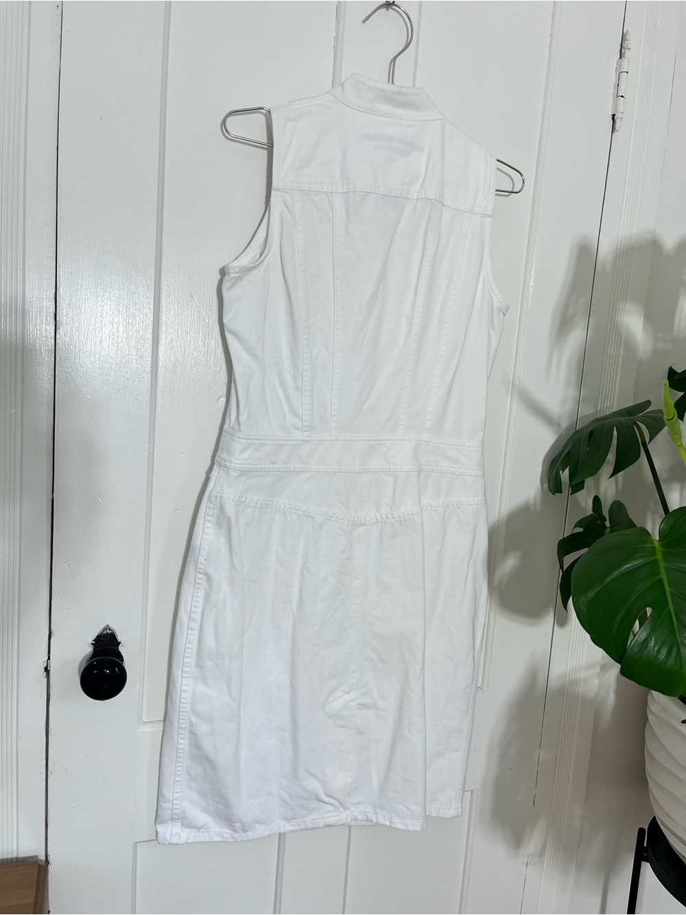 Lauren Ralph Lauren Denim Trucker Dress NWT White Sleeveless Button Front Size 8 - Picture 11 of 12